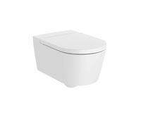 Cuvette WC suspendu sans bride ROCA Inspira blanc mat avec abattant frein de chute
