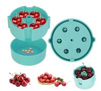 CUVZORA Dénoyauteur Cerises, Cerise et Olive Pitter Dénoyauteur de Cerises, Pique-cerises multifonctions avec protection contre les éclaboussures, Traite 6 Cerises à la Fois