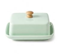 Cuxawamiyo Beurrier en céramique Bleu Glacier, élégante Cloche à Beurre avec Couvercle pour 250 g de Beurre, beurrier en céramique pour réfrigérateur et Table du Petit-déjeuner
