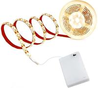 CuZile Barre lumineuse LED de 100 cm avec boîtier d'alimentation et interrupteur Fonctionne avec des piles Blanc, blanc chaud 5.0 volts