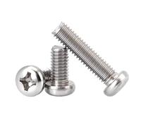 CVAADV 5/50pcs M1.6 M2 .5 M3 M4 M5 M6 M8 304 acier inoxydable croix Phillips petit Mini Pan tête ronde vis à métaux boulon(6mm,10pcs M5)