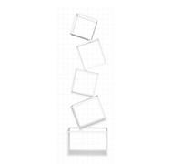 CVdrtyED Bibliothèque Décor Bibliothèque À 5 Niveaux, Étagères Carrées Empilées, De Rangement, Support Livres en Métal pour Chambre Coucher, Salon, Bureau pour Salon(White)