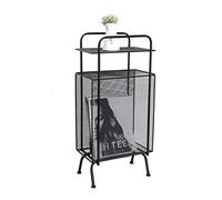 CVdrtyED Bibliothèque Décor Décor Étagère en Fer Forgé, Simple d'angle, De Rangement pour Étui À Livres Au Sol, pour pour Magazines pour Salon(Black)