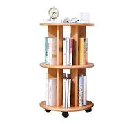 CVdrtyED Bibliothèque Décor Étagère en Bois Massif À 2 Niveaux avec Poulie Contractée Petite Bibliothèque Recevoir Console Salon Canapé Bord Mobile pour Salon(Primary Color)