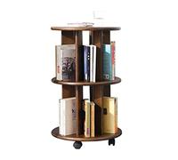 CVdrtyED Bibliothèque Décor Étagère en Bois Massif À 2 Niveaux avec Poulie Contractée Petite Bibliothèque Recevoir Console Salon Canapé Bord Mobile pour Salon(Walnut)