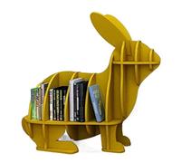 CVdrtyED Bibliothèque Décor Étagère en Forme De Lapin Creative Home Étagères Chambre Bibliothèque Multifonctionnel Animal Landing pour Salon(Yellow,73 * 38 * 66cm)