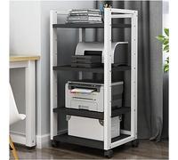 CVdrtyED Supports Imprimantes Support D'imprimante À 4 Niveaux Chariot Étagère en Métal Mobile De Stockage Au Sol Roulant sur Roues pour Bureau Bureau Scanner Fax(B)