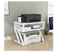 CVdrtyED Supports Imprimantes Support D'imprimante De Bureau À 2 Niveaux Étagère Rangement Supports Finition Idéal pour Les Petits Espaces Bureau Scanner Fax(White,55x35x41cm)
