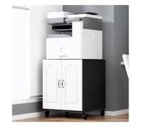 CVdrtyED Supports Imprimantes Support D'imprimante en Bois avec Roues Et Porte, Chariot, Armoire, De Copieur À Domicile, Étagère Poulie Bureau Bureau Scanner Fax(C)