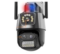 CVFRDD Caméra de sécurité, 9MP 4K PTZ caméra 8X Hybride Zoom 6MP IP extérieure Trois lentilles Double écran de sécurité Suivi Automatique Surveillance(6MP Camera)