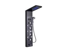 CVFRDD Robinets de Douche de Style Nouveau, mitigeur Panneau de Douche de Salle de Bain Noir, Colonne de Douche à LED avec Affichage numérique(Black 8009)
