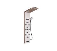 CVFRDD Robinets de Douche de Style Nouveau, mitigeur Panneau de Douche de Salle de Bain Noir, Colonne de Douche à LED avec Affichage numérique(Brushed 8009)