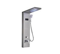 CVFRDD Robinets de Douche de Style Nouveau, mitigeur Panneau de Douche de Salle de Bain Noir, Colonne de Douche à LED avec Affichage numérique(Brushed 8011)