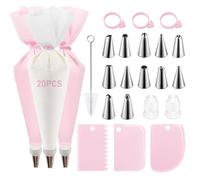 CVOZO 41 Pcs Poche a Douille Patisserie: Douilles Patisserie Kits, Décoration de Gâteaux Accessoires de Patisserie de Noël Poche à Douille en Silicone Réutilisable Ustensiles à Pâtisserie