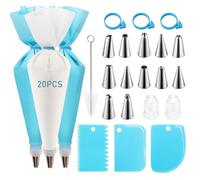 CVOZO 41 Pcs Poche a Douille Patisserie: Douilles Patisserie Kits, Décoration de Gâteaux Accessoires de Patisserie de Noël Poche à Douille en Silicone Réutilisable Ustensiles à Pâtisserie