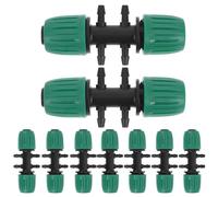 CVUTOVO 10 Pièces Adaptateur à Six Voies pour Tuyaux D'irrigation 13mm/4mm à 16mm PE, Connecteur Verrouillage Femelle en PP Vert, Installation Facile pour Jardins et Patios