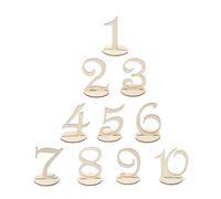 CVUTOVO 10pcs Numéros en Bois pour Table Mariage, Décoration de Table Délicate, Rangement Pratique, Style Simple et Élégant pour Réception et Banquet