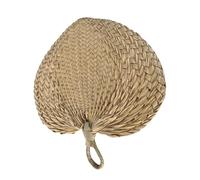 CVUTOVO 12 Pièces Éventails en Raphia Naturel Tressé 31x28 Cm Éventails Décoratifs Rustiques pour Mariage, Décoration Murale Bohème et Accessoires Rafraîchissants pour Fêtes Estivales