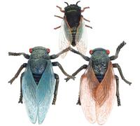 CVUTOVO 3 Pièces de Statues de Cigales en Plastique Abs Décoratives et Pratiques pour Bureau, Figurines D'insectes Réalistes Design Élégant, pour Décoration Intérieure