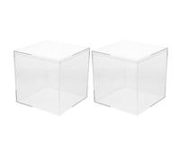 CVUTOVO Boîte de Rangement Cubique en Plastique Transparent 2pcs, Design Carré Élégant, Protection Solide pour Mariage et Fête