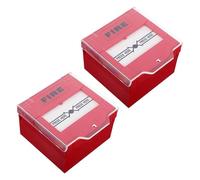 CVUTOVO Bouton Poussoir Alarme Incendie Rouge 2pcs en Plastique Réinitialisation Manuelle, Design à Réponse Rapide pour Point D'appel d'urgence en Espaces Privés et Hôtels