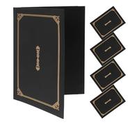 CVUTOVO Couverture de Certificat Diplôme en Papier Noir Lot de 5 Pièces Élégant et Unique comme Présent de Diplôme pour Protéger Documents Maison Bureau