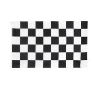 CVUTOVO Drapeau à Grille Noire et Blanche 90x150cm en Polyester Doubles Œillets Suspendre Facile, Accessoire de Course pour Événements et Festivals Sportifs