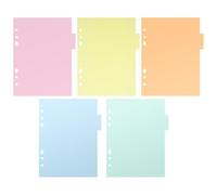 CVUTOVO Intercalaires A5 en Pp Colorés pour Classeur à 6 Anneaux, 2 Sets de 5 Feuilles Onglets, Séparateurs de Page D'index pour Cahier et Carnet de Notes