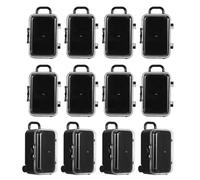 CVUTOVO Lot de 12 Mini Boîtes à Dragées de Valise, Plastique Transparent, Petite Taille Noire, pour Mariage et Fête, Boîte à Bonbons Multifonctionnelle, Coffret Présent Original
