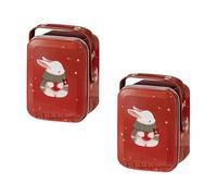 CVUTOVO Lot de 2 Boîtes Présents en Tôle pour Biscuits et Bonbons, Légères et Décoratives, pour Fêtes de Pâques et Conservation D'encas