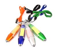 CVUTOVO Lot de 4 Stylos à Bille LED Lanière en Plastique, Fournitures Scolaires Multifonctions, Notes Suspendues, pour L'école et Usage Quotidien Couleur Aléatoire