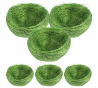 CVUTOVO Nid de Poule Artificiel Micro-paysage 6 Pièces en Fil Vert Ornement de Pâques Réaliste et Élégant pour Décoration DIY et Décoration de Bar