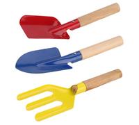 CVUTOVO Outils de Jardinage à Main Truelles Légères et Compactes Manches en Bois Lot de 3 en Métal, Travail de Jardin
