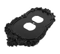 CVUTOVO Plaque de Prise Duplex Noire en Plastique, Style Gothique Baroque
