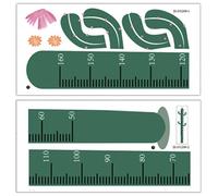 CVUTOVO Toise Murale Autocollante en Pvc Cactus Cartoon Vert pour Mesure Hauteur Garçon et Filles, Décoration DIY Maison, Sticker Mural Amusant et Auto-adhésif