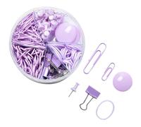 CVUTOVO Trombones et Punaises Multi-usages 80 Pièces Violet Lavande Plastique Métal Résistant à l’Usure Fixation du Papier École Maison
