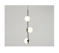 CWCQGH Abat-Jour en Verre Moderne, Compatible avec Les Chambres et Les salles à Manger. Suspension LED Noire et dorée .,Gold-3 Heads
