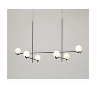 CWCQGH Abat-Jour en Verre Moderne, Compatible avec Les Chambres et Les salles à Manger. Suspension LED Noir et Or .,Black-A6 Heads