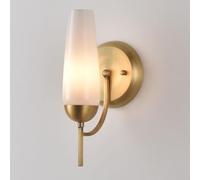 CWCQGH Applique Murale américaine en Laiton doré électroplaqué avec Abat-Jour en Verre, Style Minimaliste Moderne, idéale pour Chambre, Salon, Bureau, Salle à Manger,Medium