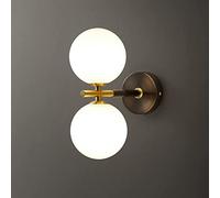 CWCQGH Applique Murale, Lampe de Chevet décorative Style Moderne Milieu du siècle, Applique Murale avec Abat-Jour Globe en Verre dépoli Compatible avec Salle de Bain,2Lights