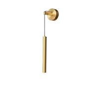 CWCQGH Applique Murale LED linéaire Moderne, Applique Murale créative en cuivre à Tube Long, température de Couleur réglable 3000K/4000K/6000K, 3W, Style Minimaliste e,Brass Color