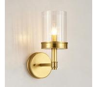 CWCQGH Applique Murale Minimaliste en cuivre avec Abat-Jour en Verre allongé, Lampe de Chevet décorative en Laiton, Douille E14, idéale pour Un Hall d'entrée ou Une Chambre.
