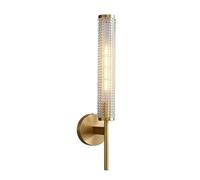 CWCQGH Applique Murale Tubulaire en Verre, Applique Murale Minimaliste Moderne en Laiton avec Abat-Jour cannelé, Applique Murale en cuivre de Style Chandelier pour Chambre à Coucher, Couloir ou Salon