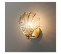 CWCQGH Appliques murales, Lampe Murale Moderne et Luxueuse en Laiton - Applique en Forme de Coquillage avec Abat-Jour en Verre Transparent, idéale pour Les Tables de c,A-Warm Light