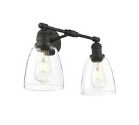 CWCQGH Appliques murales, luminaires muraux industriels avec Abat-Jour Ovale en Verre, 2 lumières, luminaires rétro pour Miroir de Coiffeuse de Chambre,A