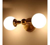 CWCQGH Appliques murales Modernes à 2 têtes, Douille Simple, Abat-Jour en Verre sphérique, Support en métal, luminaire Minimaliste pour Chambre, Salon ou Couloir