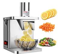CWCQGH Hachoir à légumes électrique 3 en 1, trancheuse et Coupe-Aliments Professionnelle, Machine Automatique pour Couper Les Pommes de Terre et Les Carottes en dés et en Cubes, Coupe-Frites