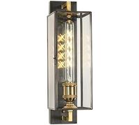 CWCQGH Lustre, Abat-Jour carré en Verre, Style rétro, cuivre Noir, Applique Murale décorative pour Couloir, Chambre, Hall, escalier, Douille E27