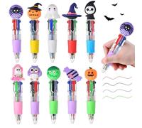 CWENDANER Lot de 20 mini stylos à bille 4 couleurs avec motif de dessin animé pour Halloween - Avec fonction d'encastrement - Pour anniversaire d'enfant de 5 à 10 ans