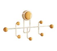 CWOQOCW Crochets muraux avec ventouse puissante, sans perçage, design à double rangée pour salle de bain et cuisine, noyer noir (bois brut) jaune